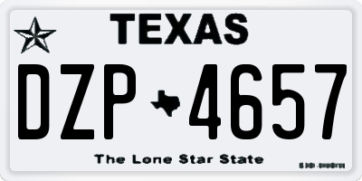 TX license plate DZP4657