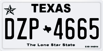 TX license plate DZP4665