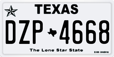 TX license plate DZP4668