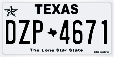 TX license plate DZP4671