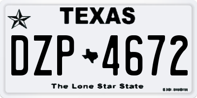 TX license plate DZP4672