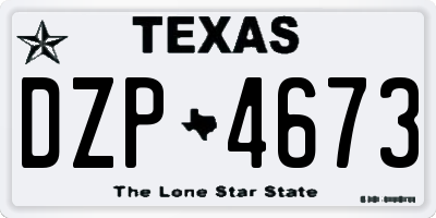 TX license plate DZP4673