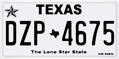 TX license plate DZP4675