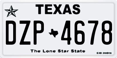 TX license plate DZP4678