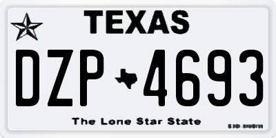 TX license plate DZP4693