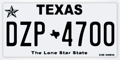 TX license plate DZP4700
