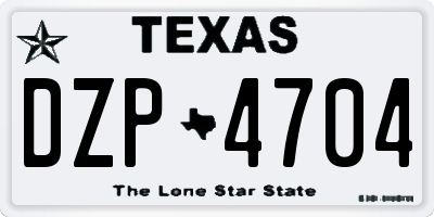 TX license plate DZP4704