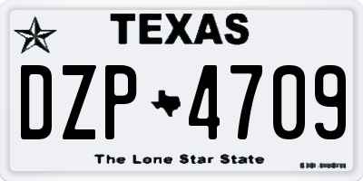 TX license plate DZP4709