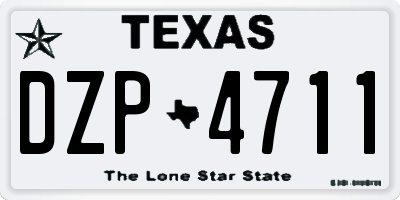 TX license plate DZP4711