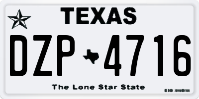 TX license plate DZP4716