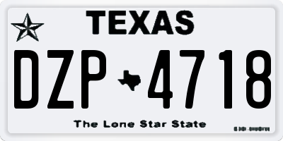 TX license plate DZP4718