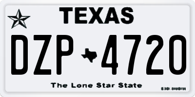 TX license plate DZP4720