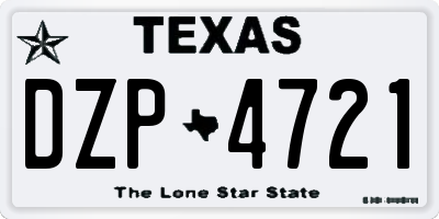 TX license plate DZP4721