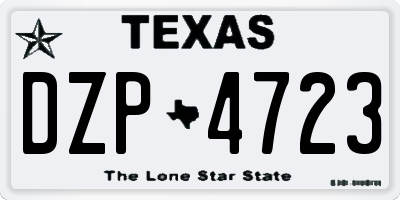 TX license plate DZP4723