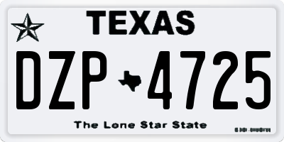 TX license plate DZP4725