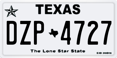 TX license plate DZP4727