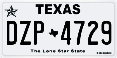 TX license plate DZP4729