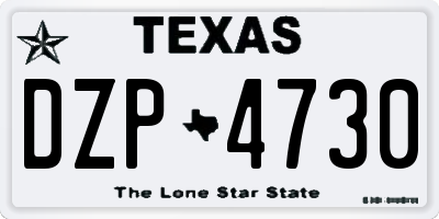 TX license plate DZP4730