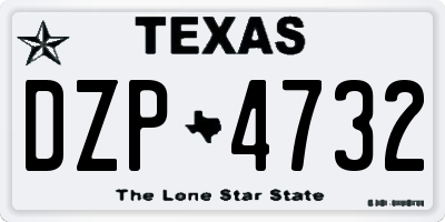 TX license plate DZP4732