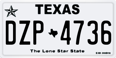 TX license plate DZP4736