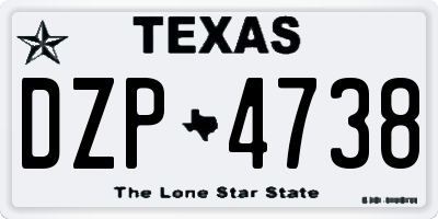 TX license plate DZP4738