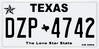 TX license plate DZP4742
