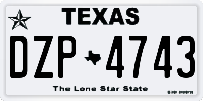 TX license plate DZP4743