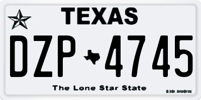 TX license plate DZP4745