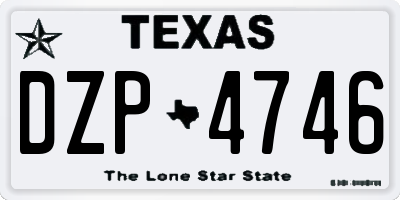TX license plate DZP4746
