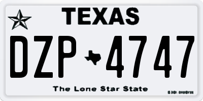 TX license plate DZP4747