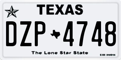 TX license plate DZP4748
