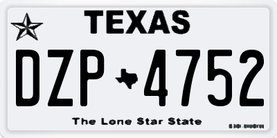 TX license plate DZP4752