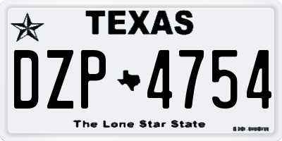 TX license plate DZP4754