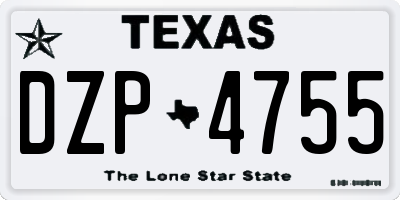 TX license plate DZP4755