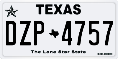 TX license plate DZP4757