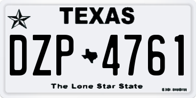 TX license plate DZP4761