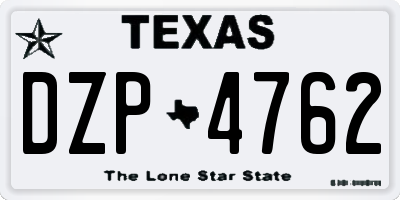 TX license plate DZP4762