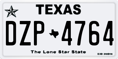 TX license plate DZP4764