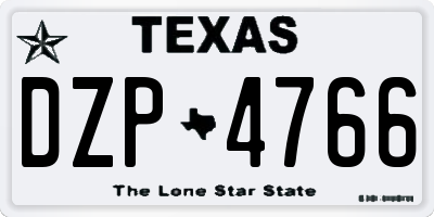 TX license plate DZP4766