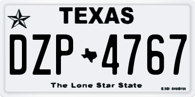 TX license plate DZP4767