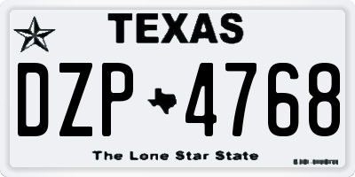 TX license plate DZP4768