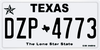 TX license plate DZP4773