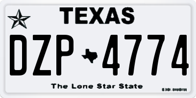 TX license plate DZP4774