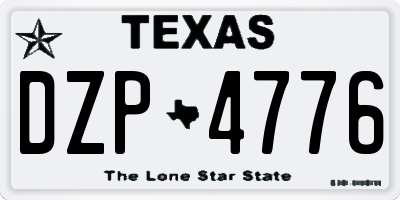 TX license plate DZP4776