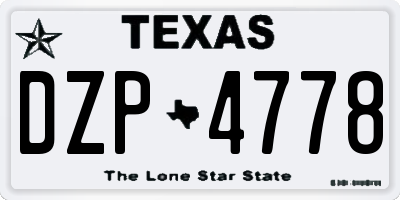 TX license plate DZP4778