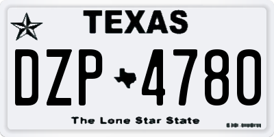 TX license plate DZP4780