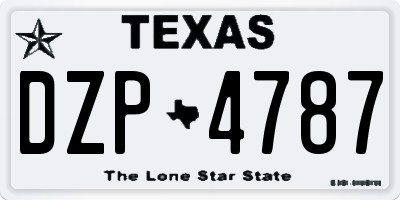 TX license plate DZP4787