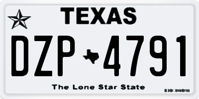 TX license plate DZP4791