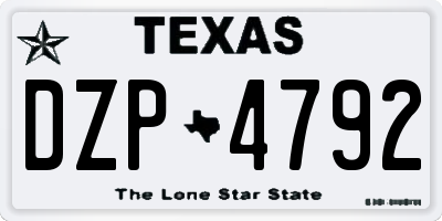 TX license plate DZP4792