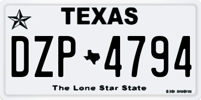 TX license plate DZP4794